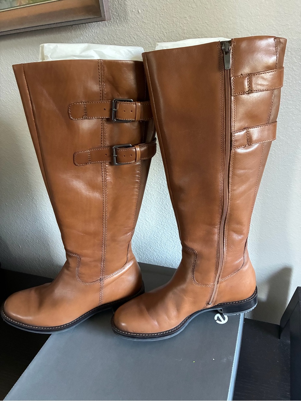 Ecco Sartorelle riding boots camel 37 US 7-7.5